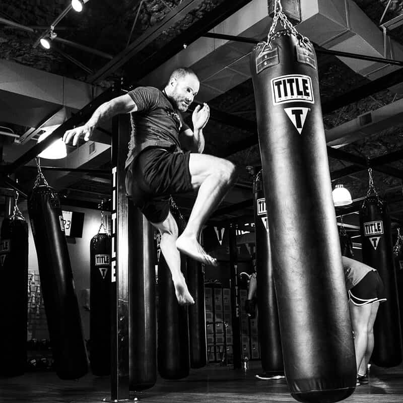 Mixed Martial Arts Lessons for Adults in Woburn MA - Flying Knee Black and White MMA